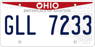 OH license plate GLL7233
