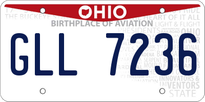 OH license plate GLL7236