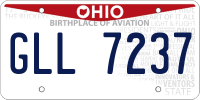 OH license plate GLL7237