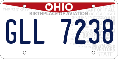 OH license plate GLL7238