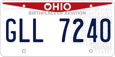 OH license plate GLL7240