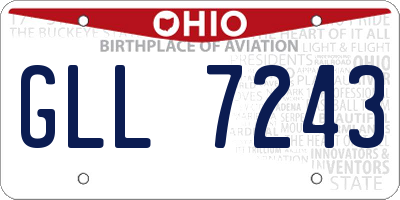 OH license plate GLL7243