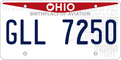 OH license plate GLL7250