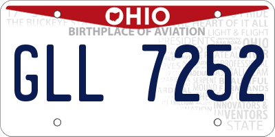 OH license plate GLL7252