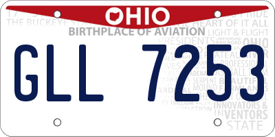 OH license plate GLL7253