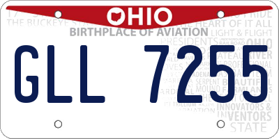 OH license plate GLL7255