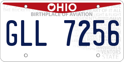 OH license plate GLL7256