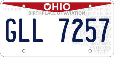 OH license plate GLL7257
