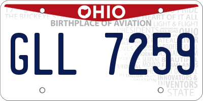 OH license plate GLL7259