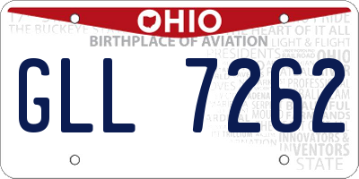 OH license plate GLL7262