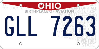 OH license plate GLL7263