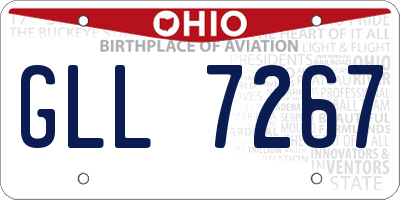 OH license plate GLL7267