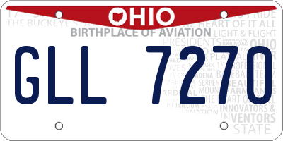 OH license plate GLL7270