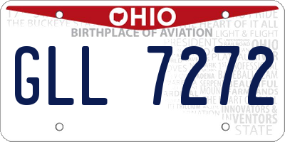 OH license plate GLL7272