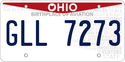 OH license plate GLL7273