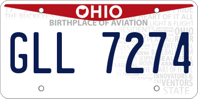 OH license plate GLL7274