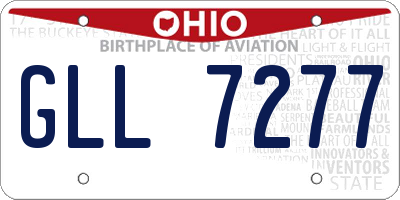 OH license plate GLL7277