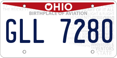 OH license plate GLL7280