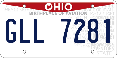 OH license plate GLL7281