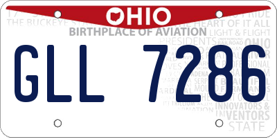 OH license plate GLL7286
