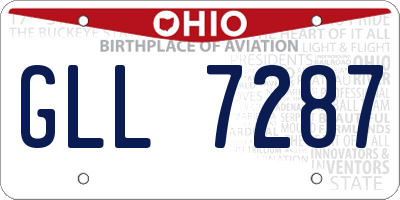 OH license plate GLL7287