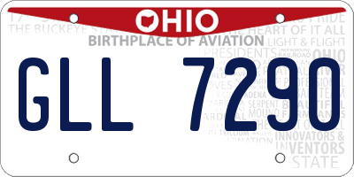 OH license plate GLL7290