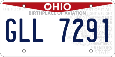 OH license plate GLL7291