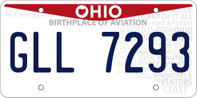 OH license plate GLL7293