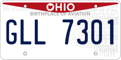 OH license plate GLL7301