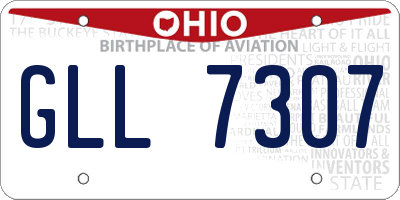 OH license plate GLL7307
