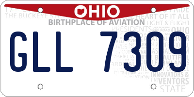 OH license plate GLL7309