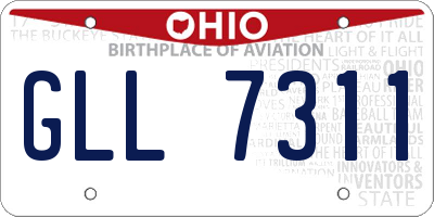 OH license plate GLL7311