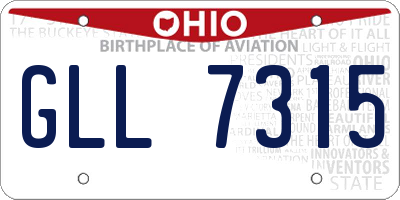 OH license plate GLL7315
