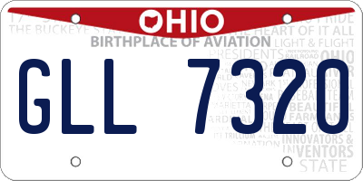 OH license plate GLL7320