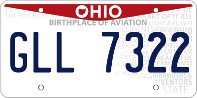 OH license plate GLL7322