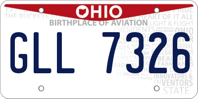 OH license plate GLL7326
