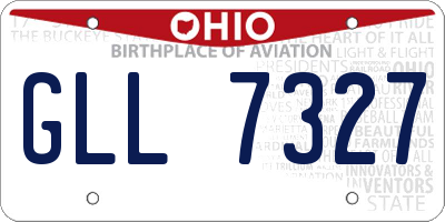 OH license plate GLL7327