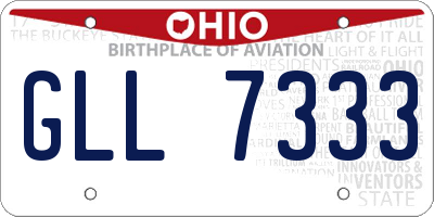 OH license plate GLL7333