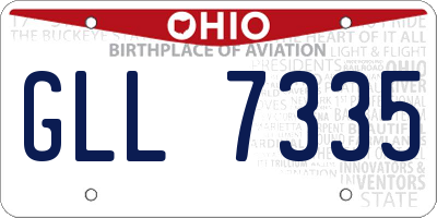 OH license plate GLL7335