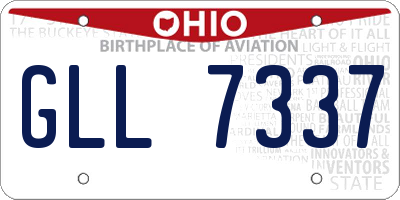 OH license plate GLL7337