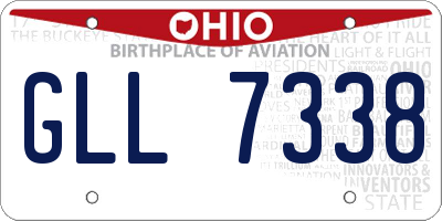 OH license plate GLL7338
