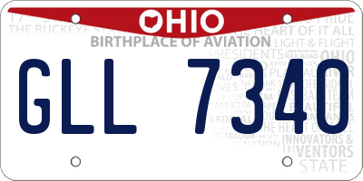 OH license plate GLL7340