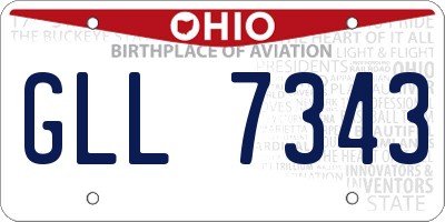 OH license plate GLL7343