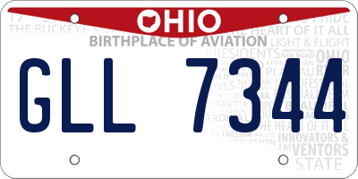 OH license plate GLL7344