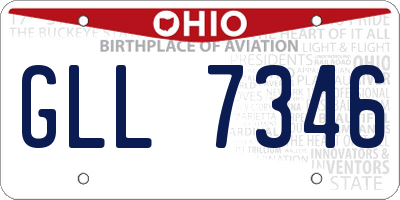 OH license plate GLL7346