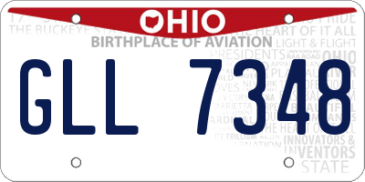 OH license plate GLL7348