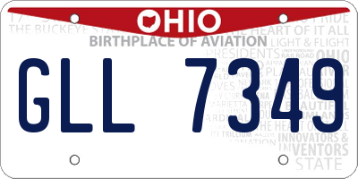 OH license plate GLL7349