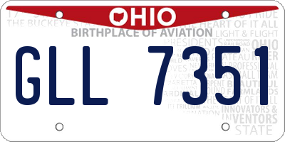 OH license plate GLL7351