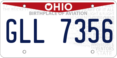 OH license plate GLL7356