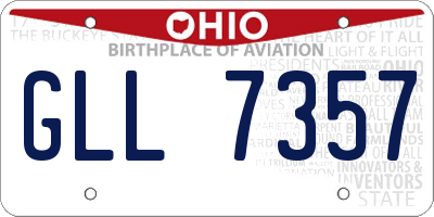 OH license plate GLL7357